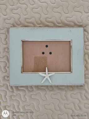 Coastal Cottage Teal Wooden Picture Frame - Weathered Starfish 9 x 7